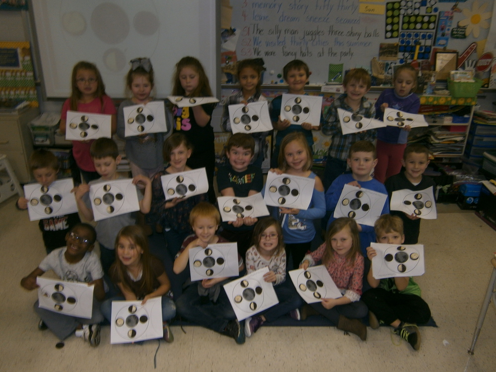 First Graders Studying Phases of the Moon