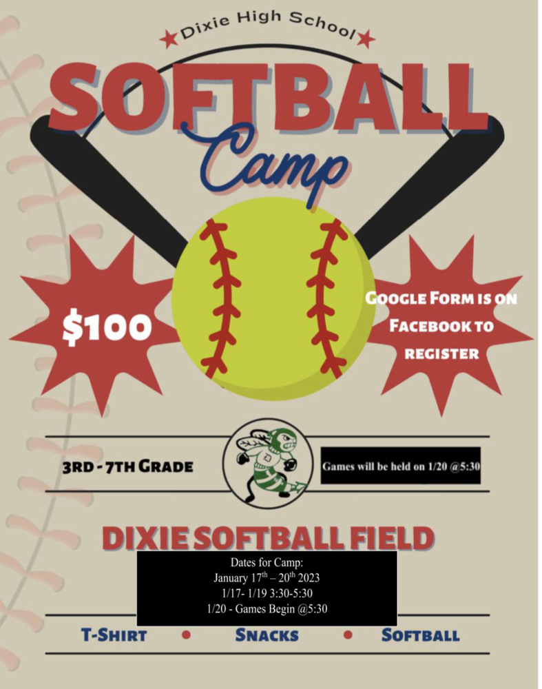 Dixie High Softball Camp