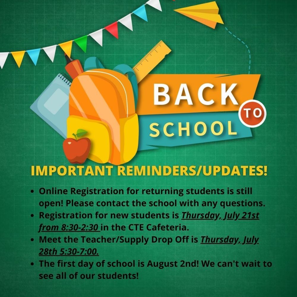 Back to School reminders and updates