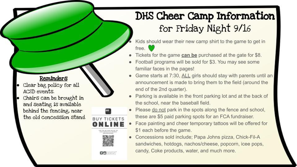DHS Cheer Camp Information