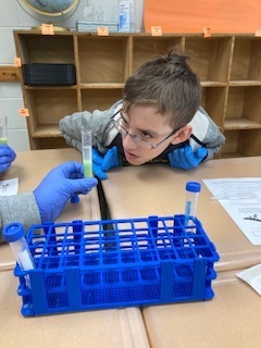 CTE 7th Grade Student Completing Experiment