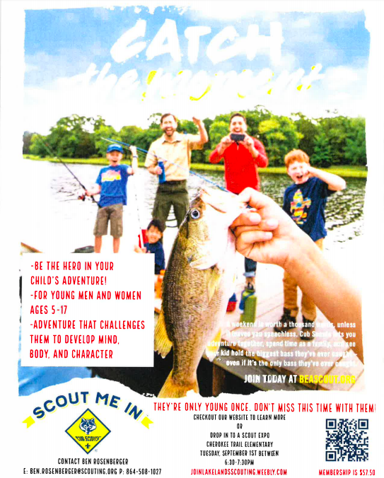 Cub Scout Meeting at CTE, Tuesday, September 1st
