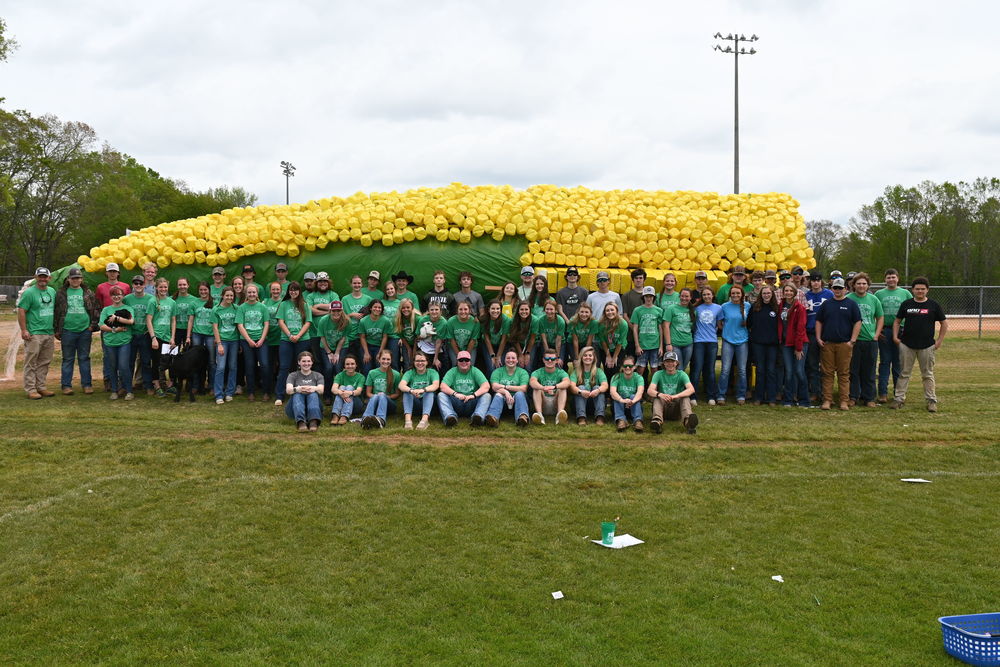 FFA Students in Front of Giant Corn