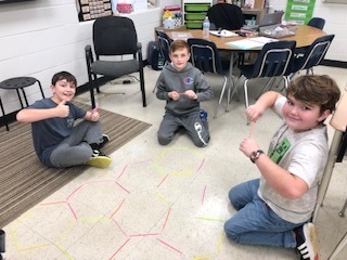 4th grade students working on tessellation patterns
