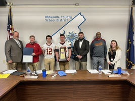 AHS Varisty Football Team Recognized at Board Meeting