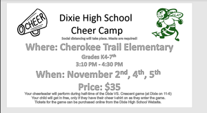 Dixie High School Cheer Camp Information
