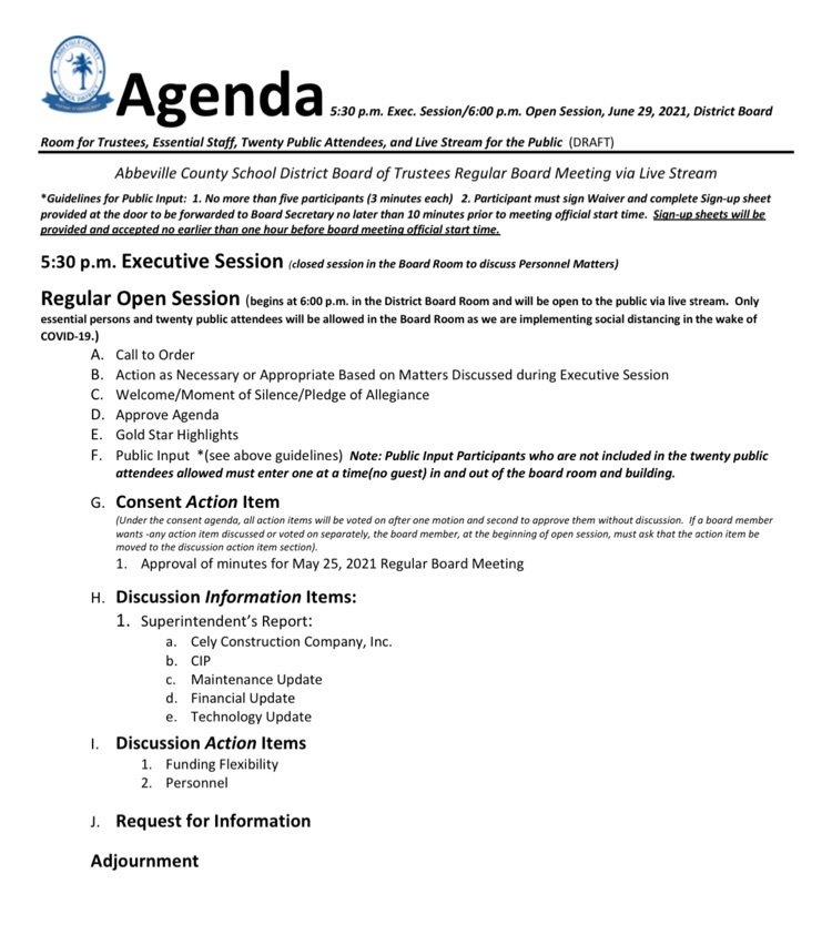 revised June 29 agenda