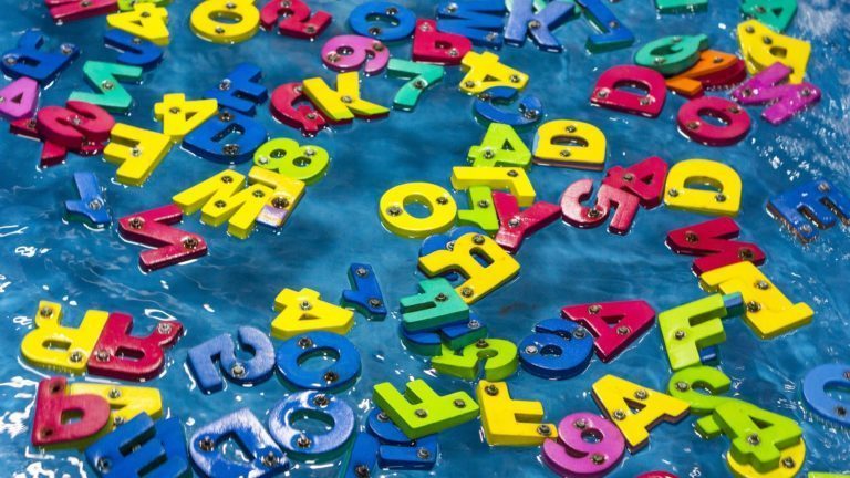 floating letters and numbers